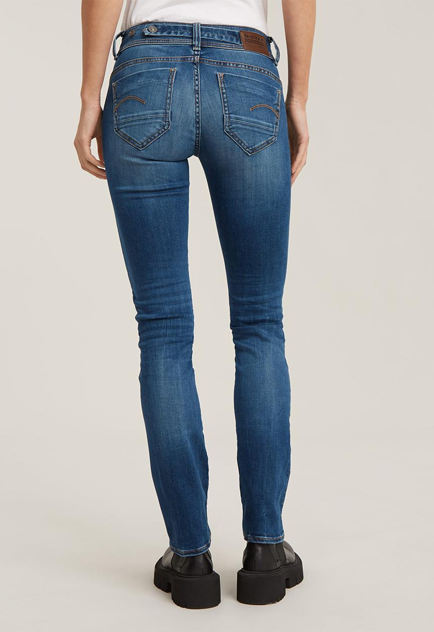 G-STAR - Midge Mid Straight Jeans Wmn - Medium Indigo Aged