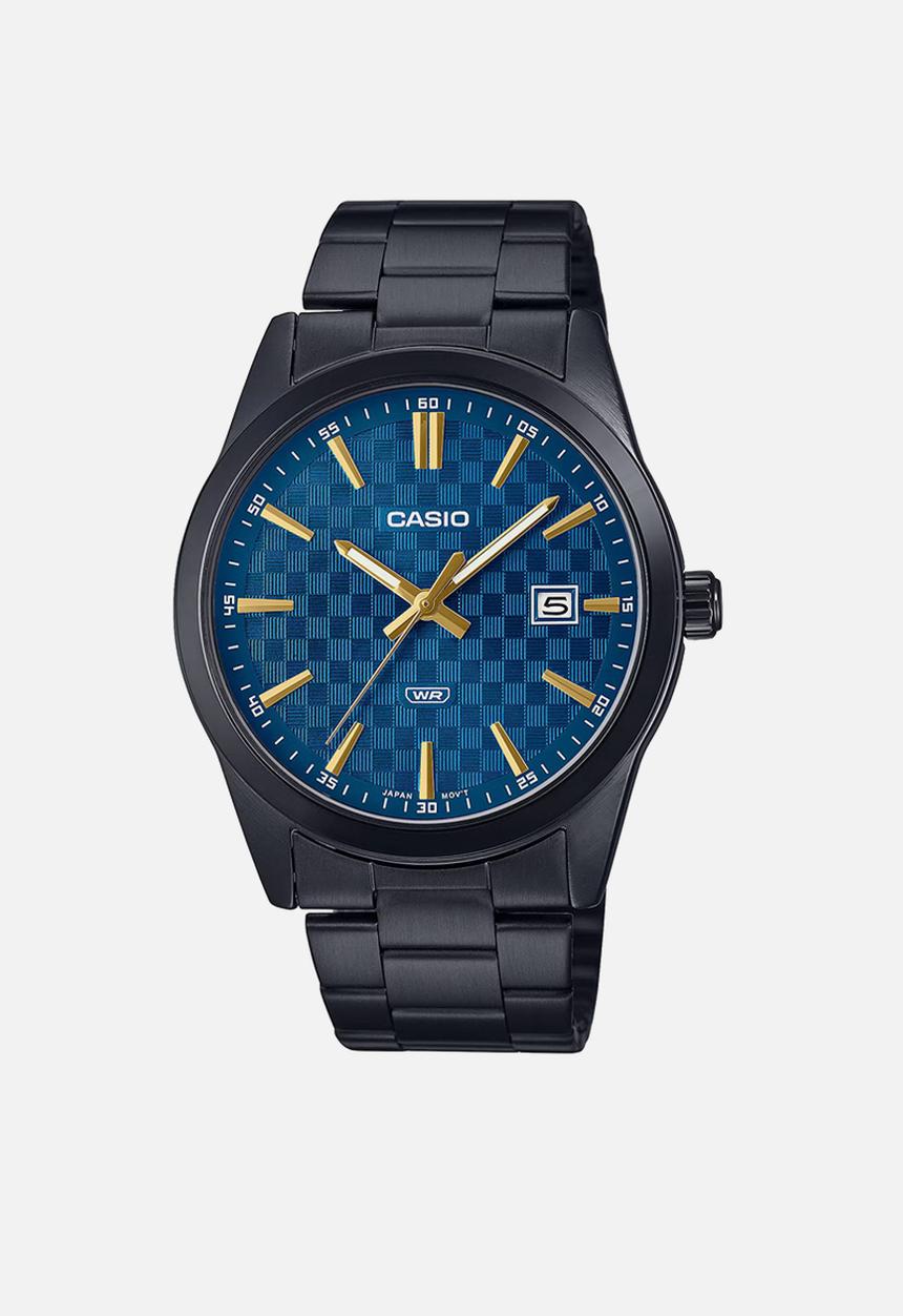 Casio - Analog Dial Ion Band Pl - Black/Blue