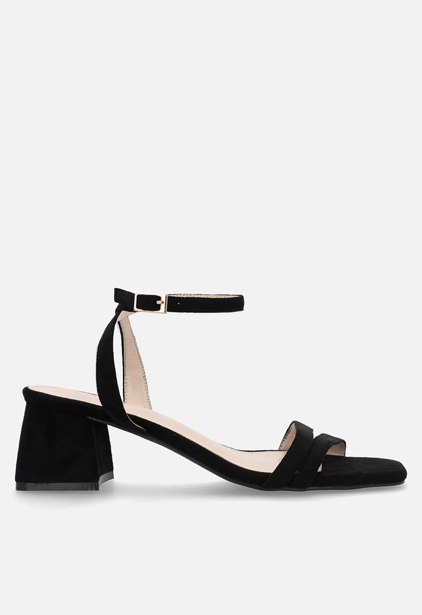 Raid London - Davina open toe block heel ankle strap - black 