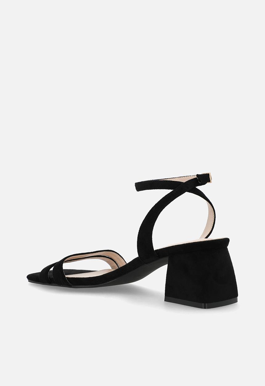 Raid London - Davina open toe block heel ankle strap - black 