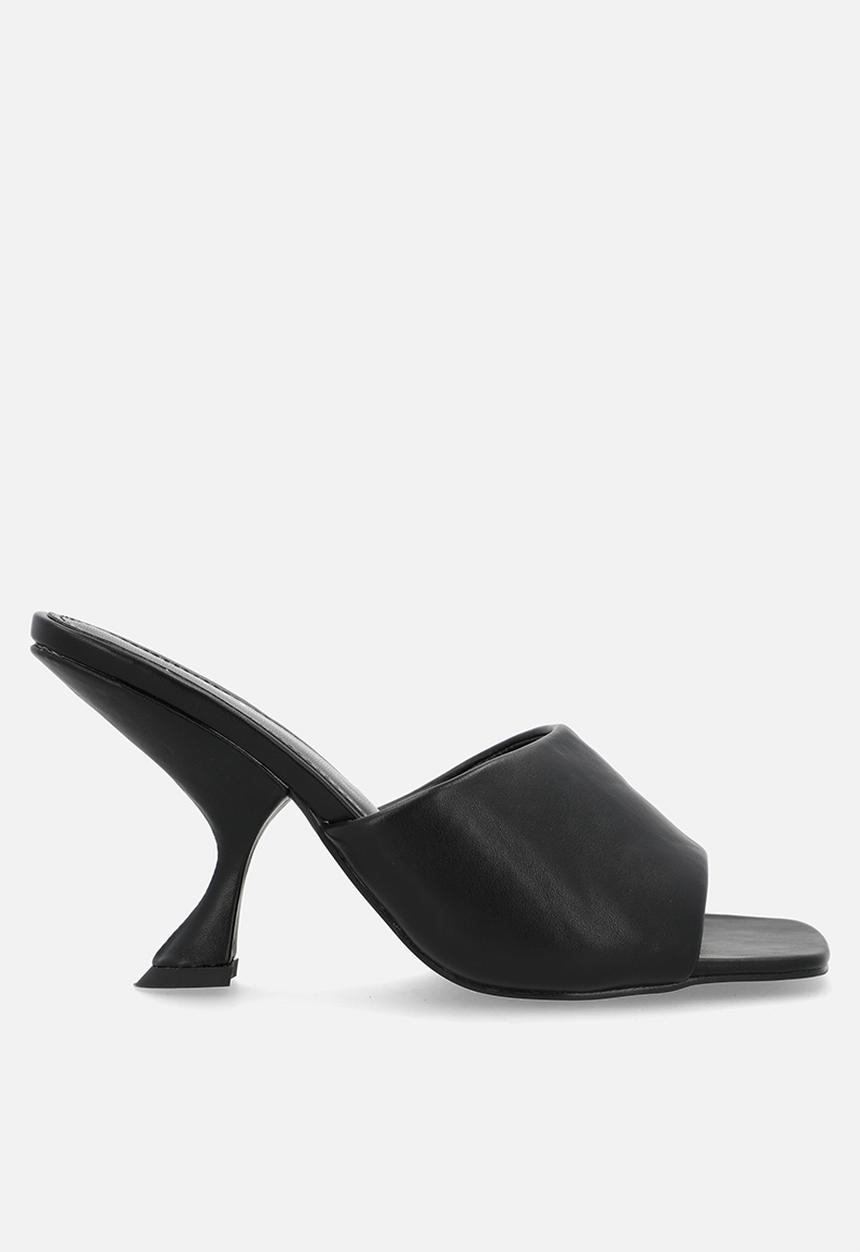 Raid London - Audio open toe comma heel mule - black 