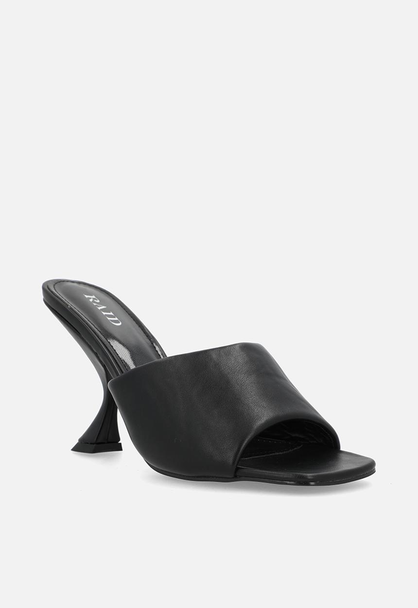 Raid London - Audio open toe comma heel mule - black 
