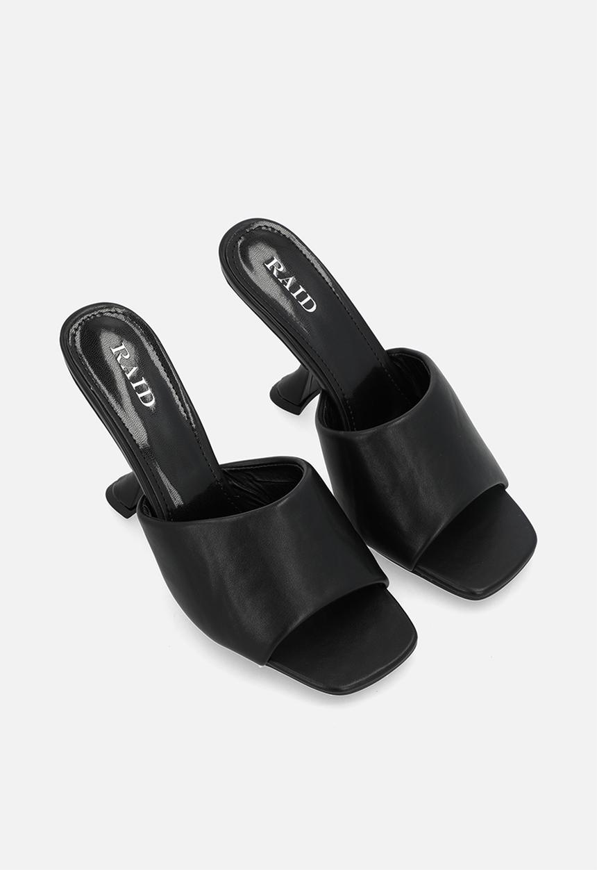 Raid London - Audio open toe comma heel mule - black 