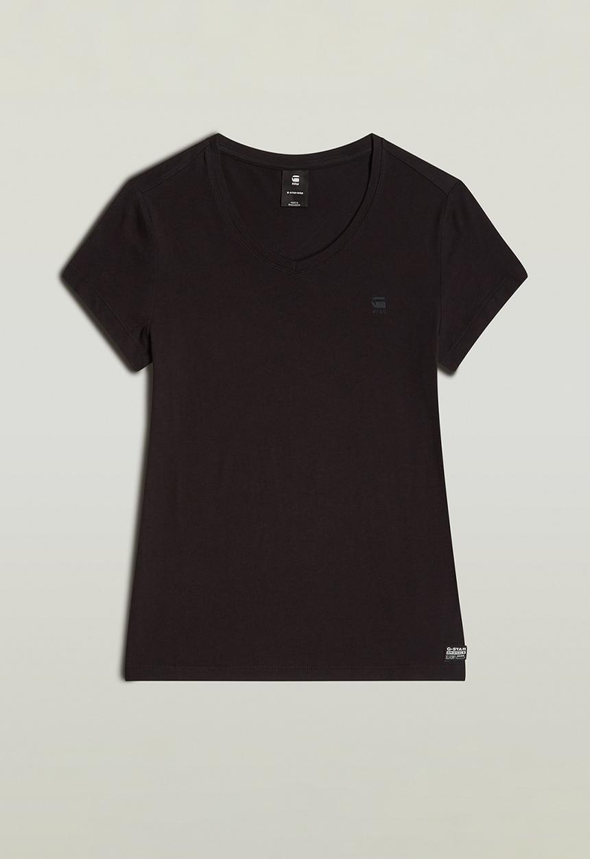 G-STAR - Eyben Slim V-Neck Top 2.0 Wmn - Dk Black