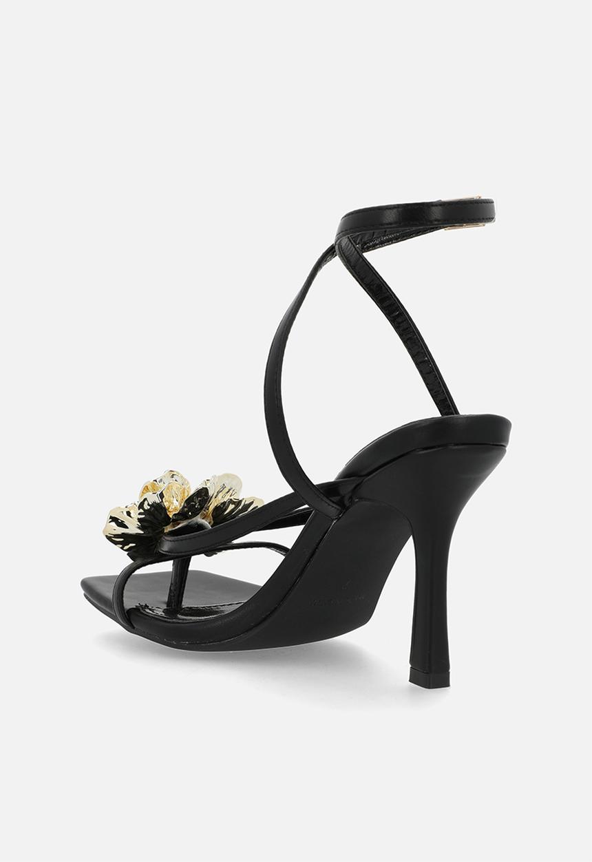 Raid London - Grisella open toe stiletto heel ankle strap - black 