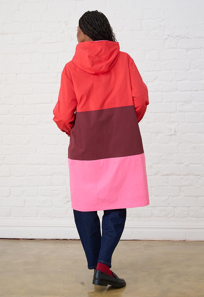 Me&B - Colourblock Raincoat - Red/Pink