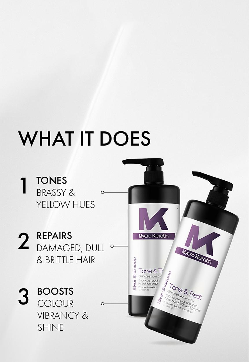 Mycro Keratin - Tone and Treat Silver Shampoo 1L