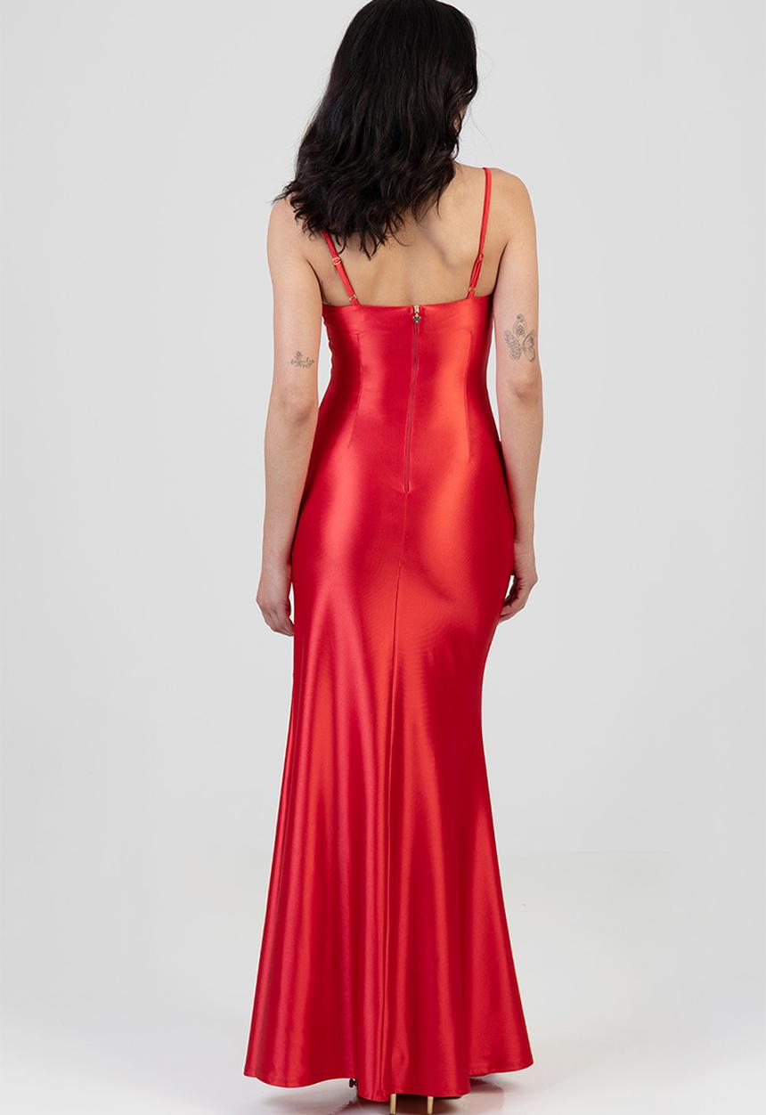 SISSY BOY - Free Fall: Maxi Dress With Corset Details And Pleats - Red