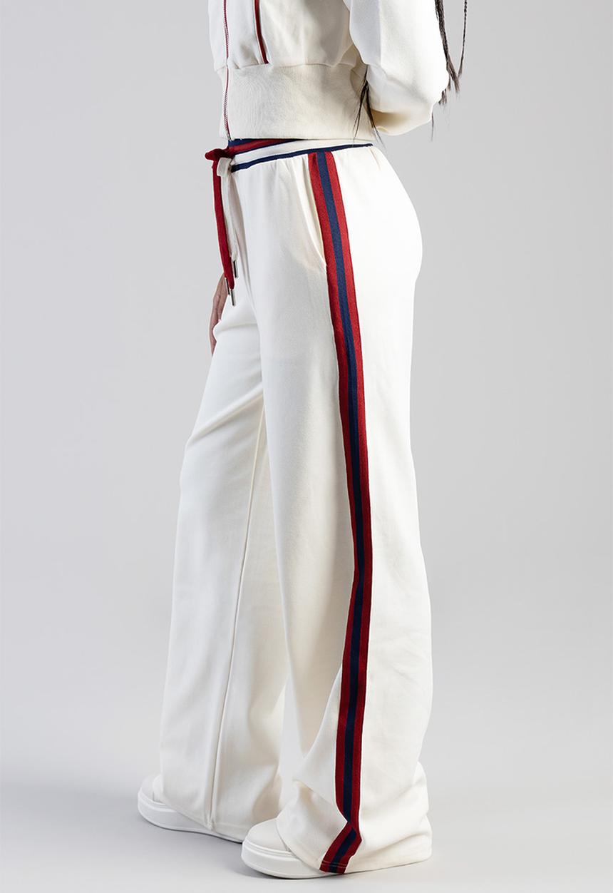 SISSY BOY - Off Your Game Wide Leg Track Pants With A Branded Elastic Waistband - Cream