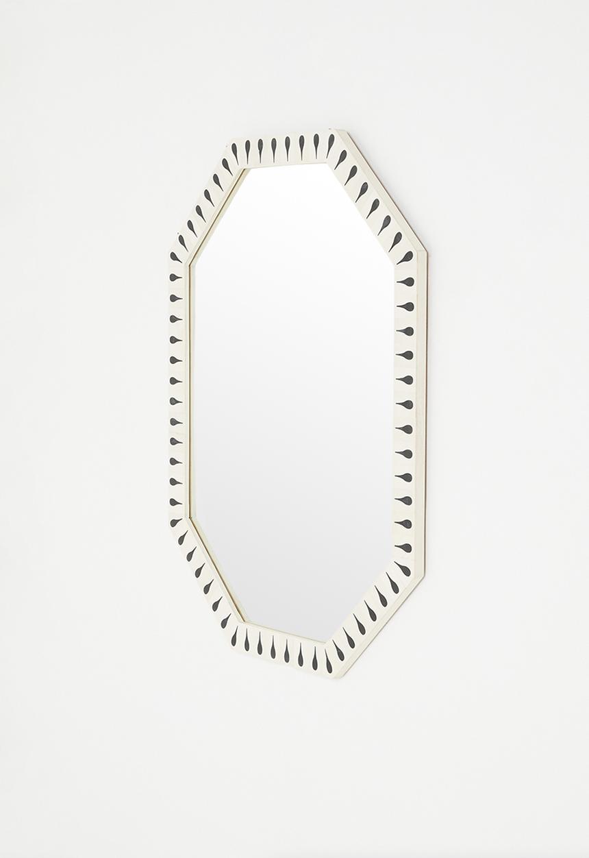 Sixth Floor - Resin Inlay Mirror Teardrop Design Black & White