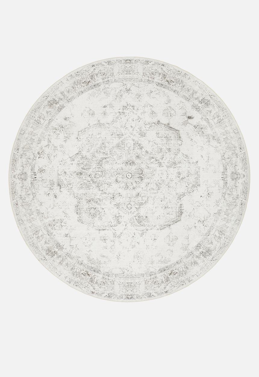 Sixth Floor - Odin Distressed Antique Round Rug - Grey