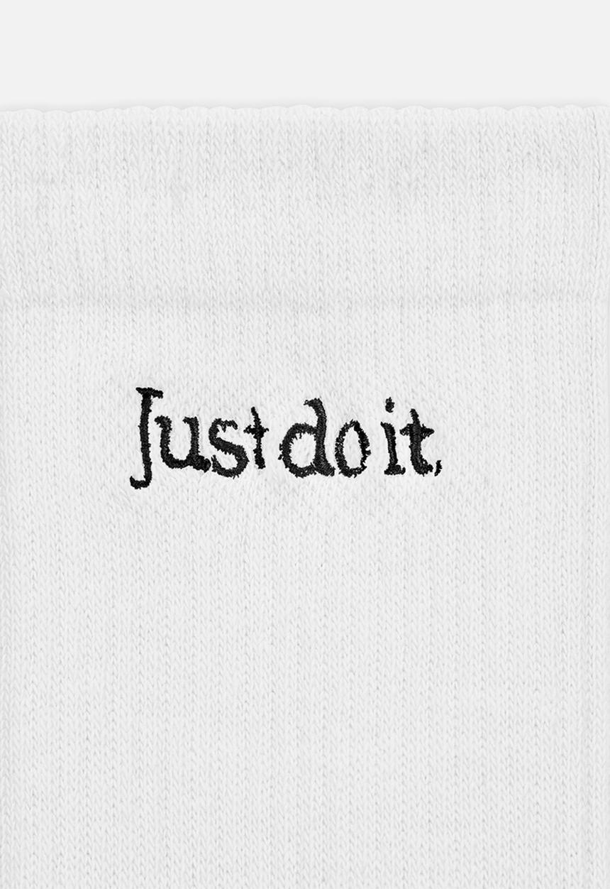 Nike - Everyday Elevated Just Do It Crew Socks (2 Pairs)- White&Black