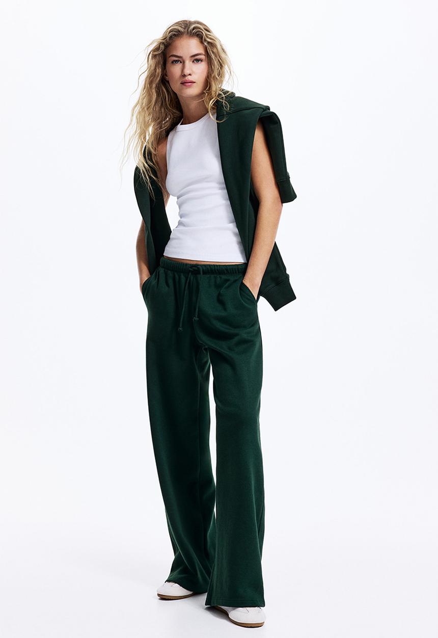 H&M - Wide joggers - dark green