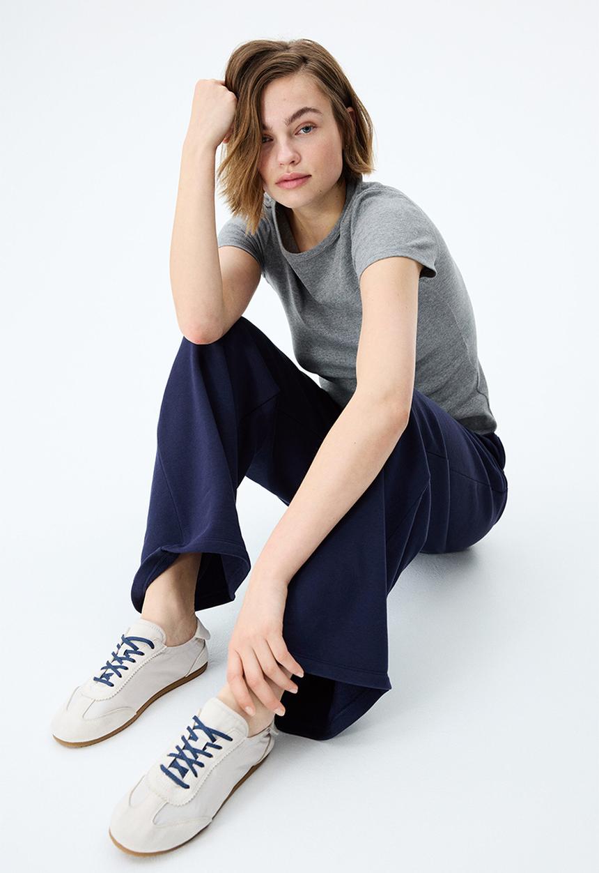 H&M - Wide joggers - navy blue