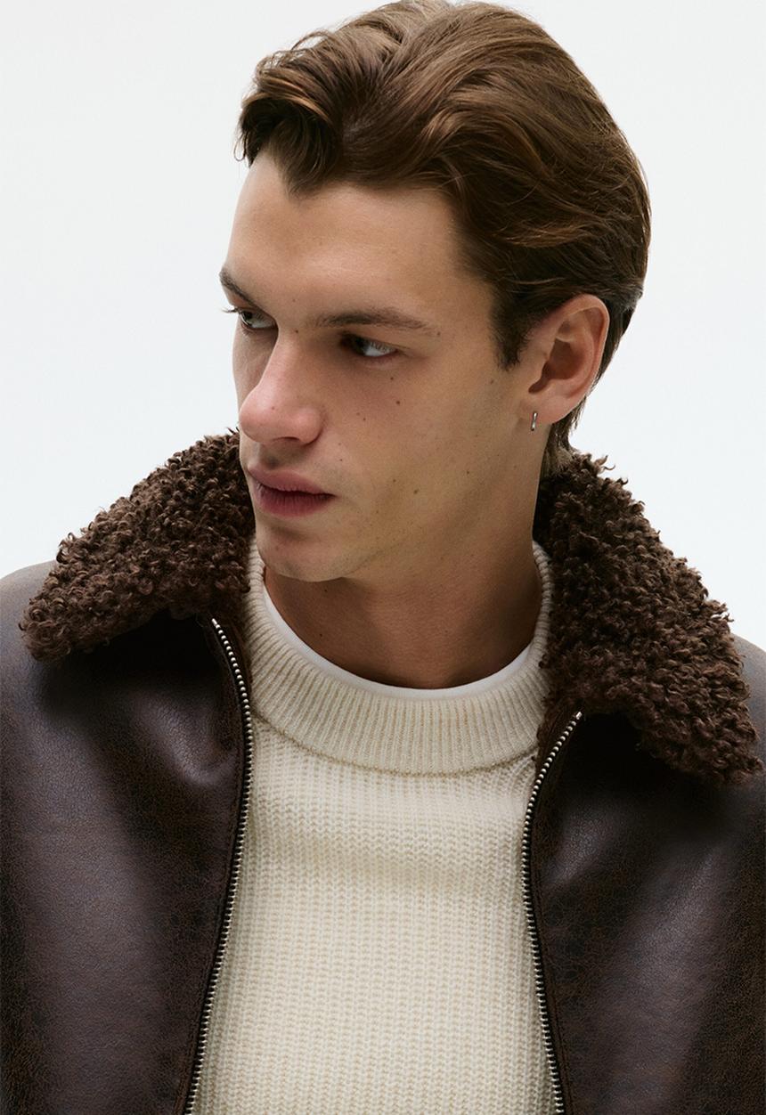 H&M - Teddy-lined jacket - dark brown