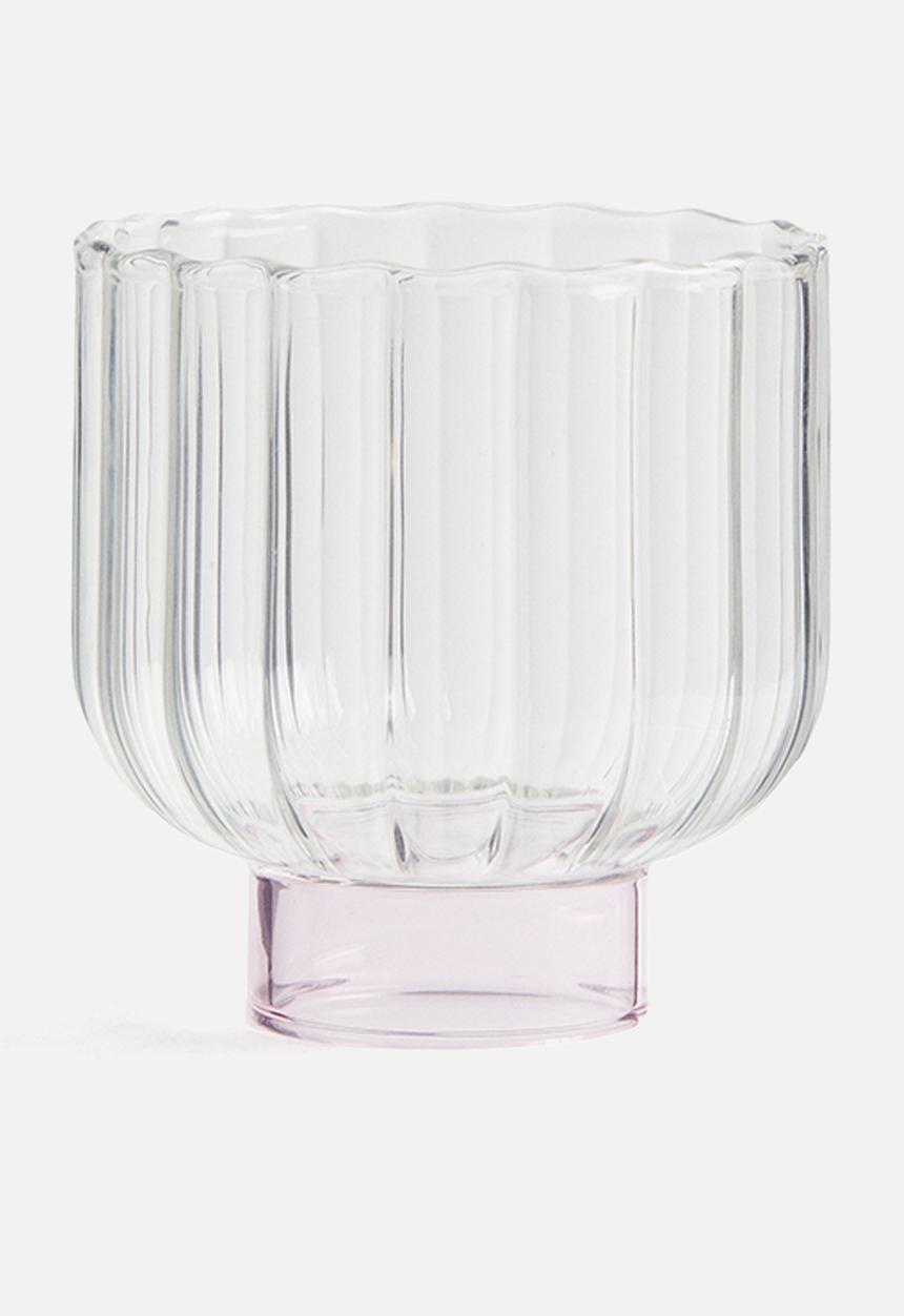 H&M - Fluted tumbler - transparent/pink