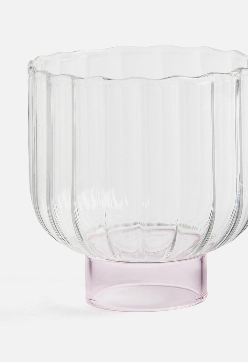 H&M - Fluted tumbler - transparent/pink