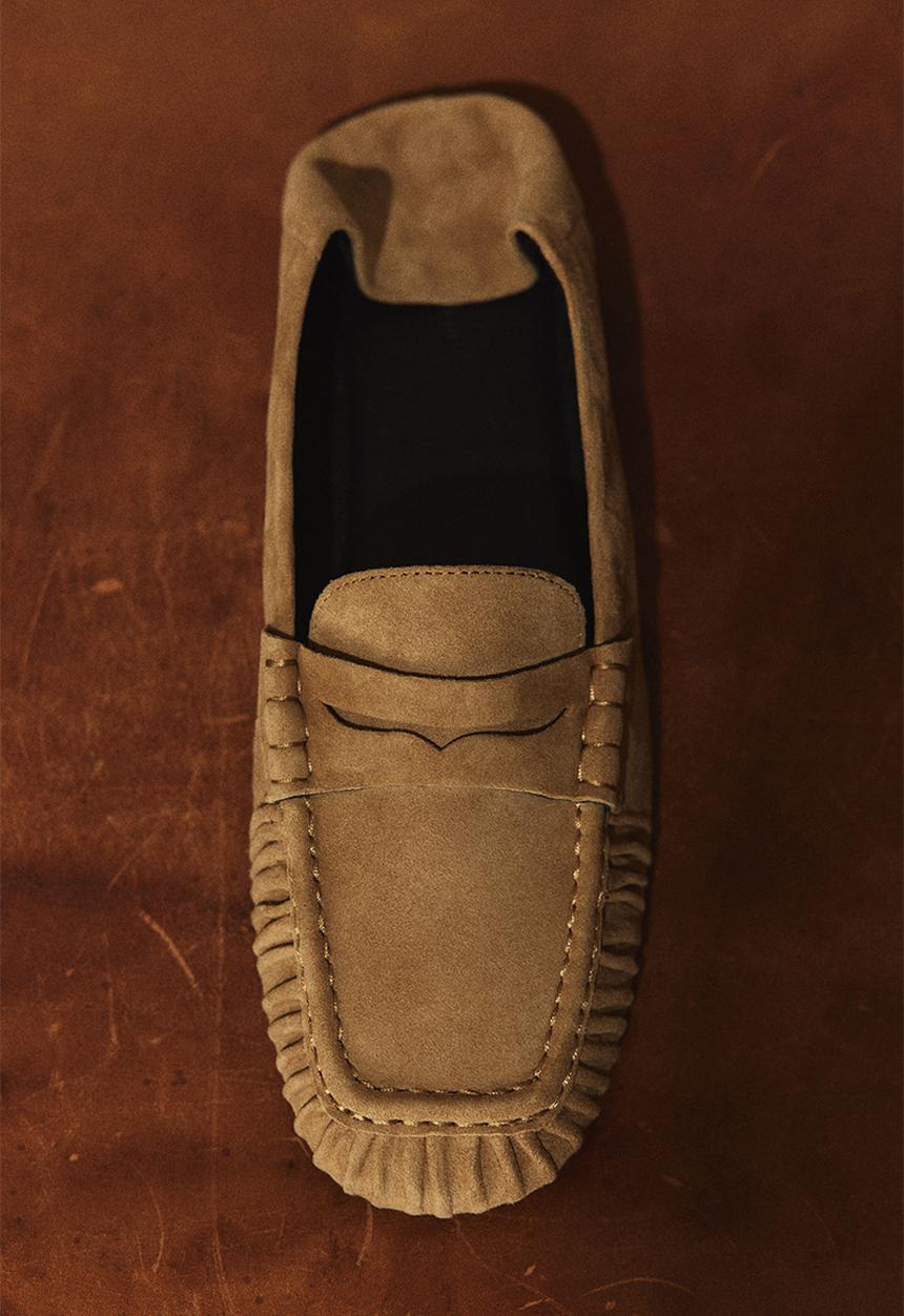 H&M - Leather loafers - beige