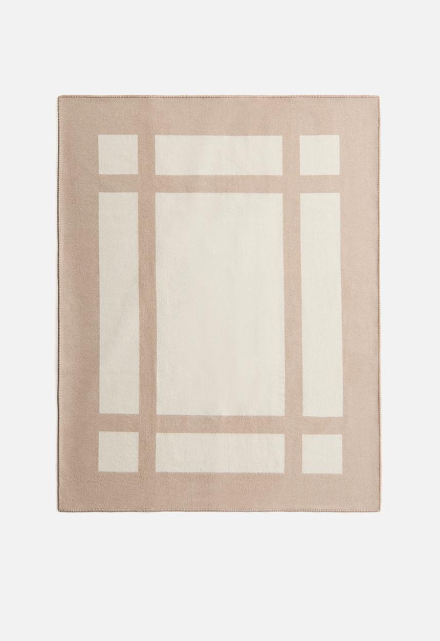 H&M - Wool-blend blanket - beige/colour block