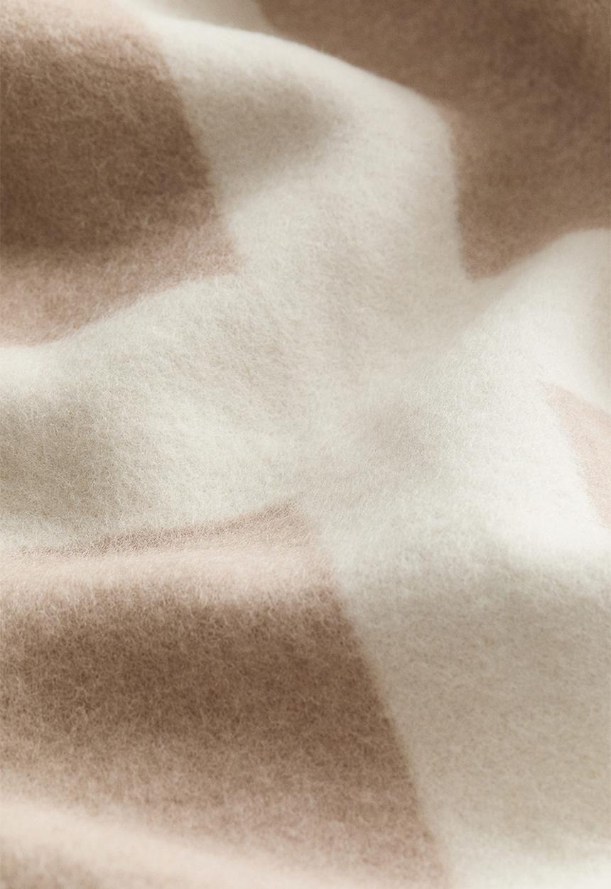 H&M - Wool-blend blanket - beige/colour block