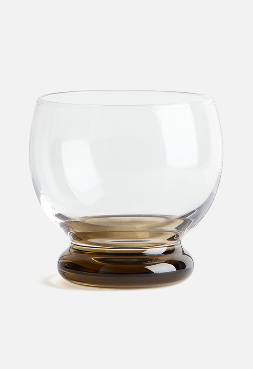 H&M - Mouth-blown tumbler glass - transparent/olive green