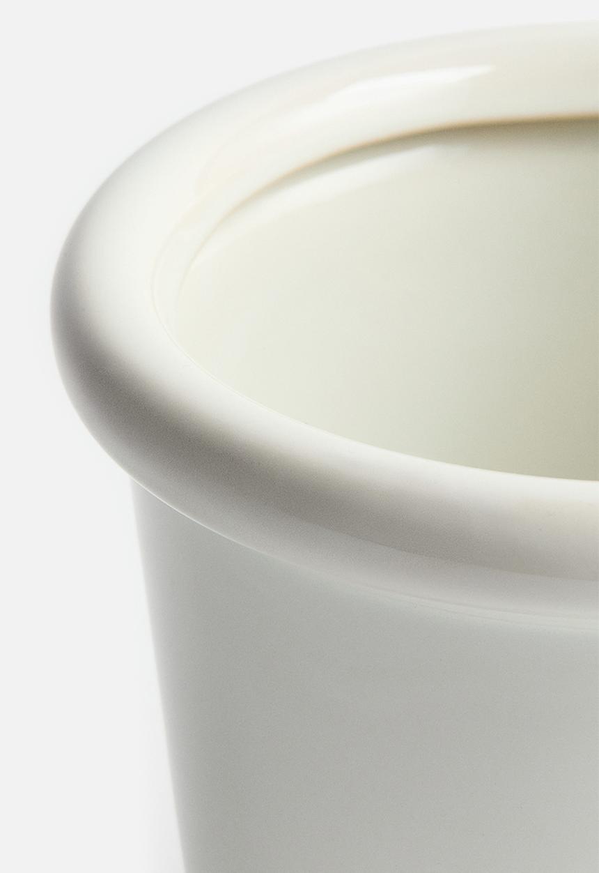 H&M - Stoneware plant pot with saucer - white