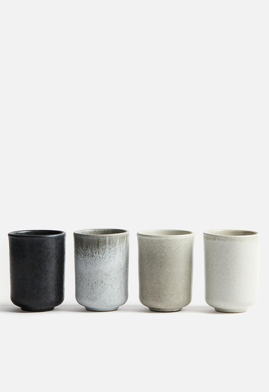 H&M - 4-Pack stoneware mugs - light grey/beige