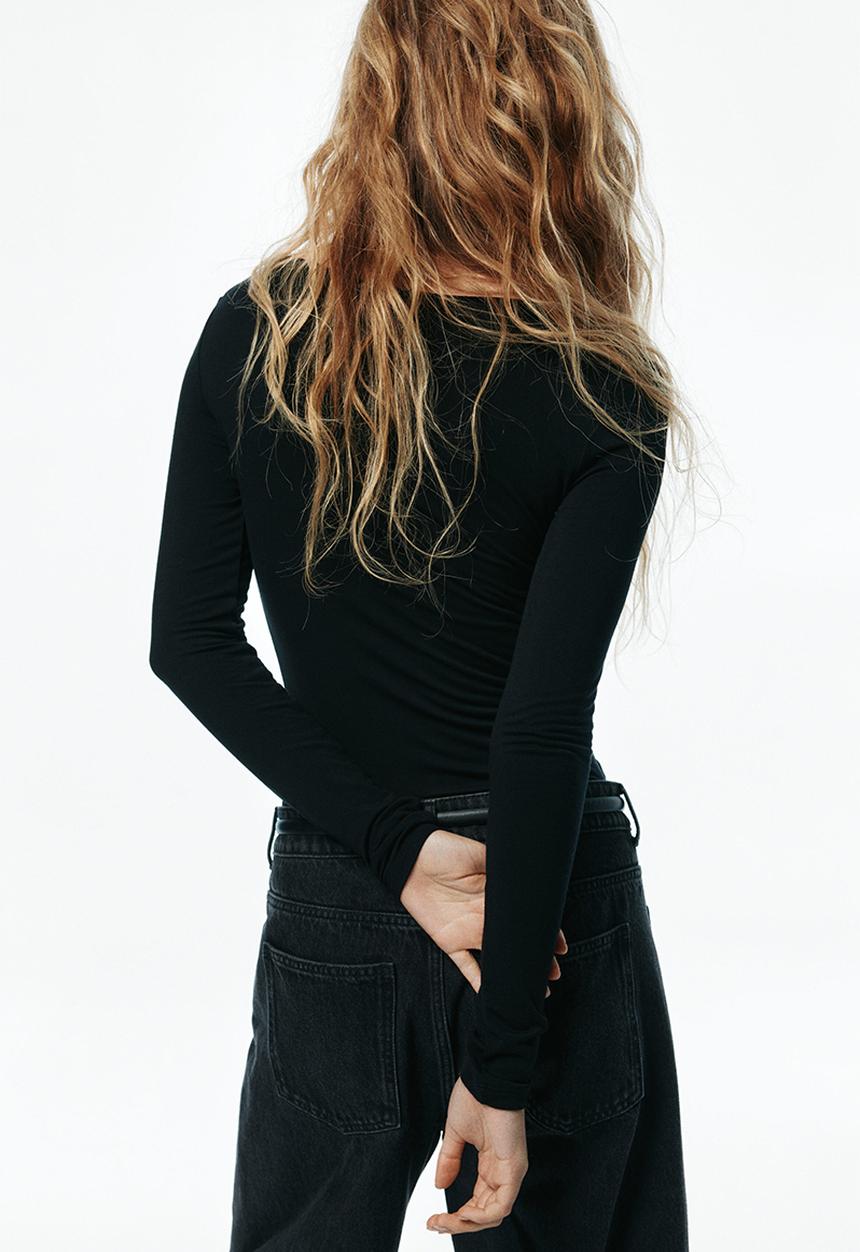 H&M - Draped viscose top - black