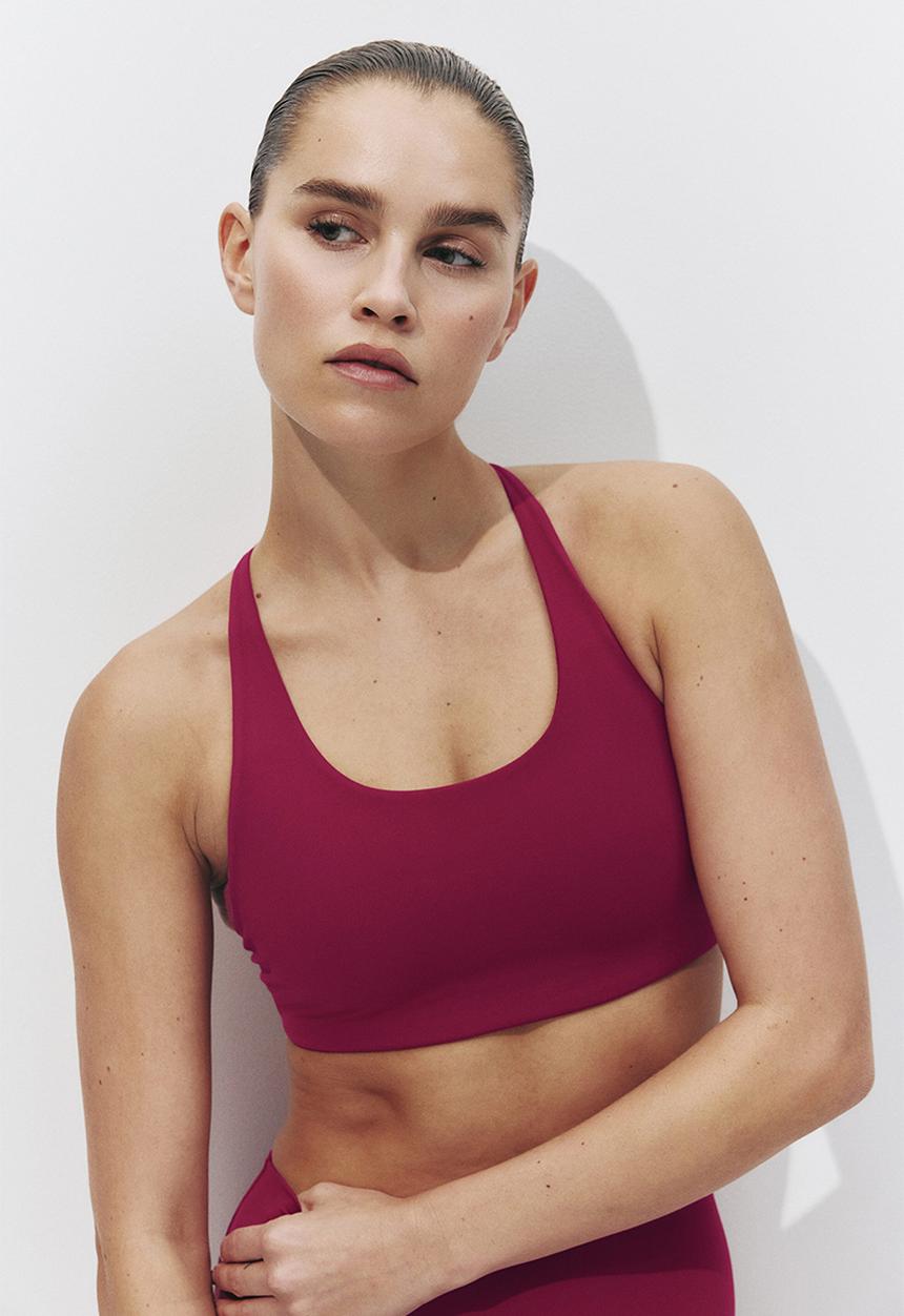 H&M - Sculptmove? medium support sports bra - dark fuchsia