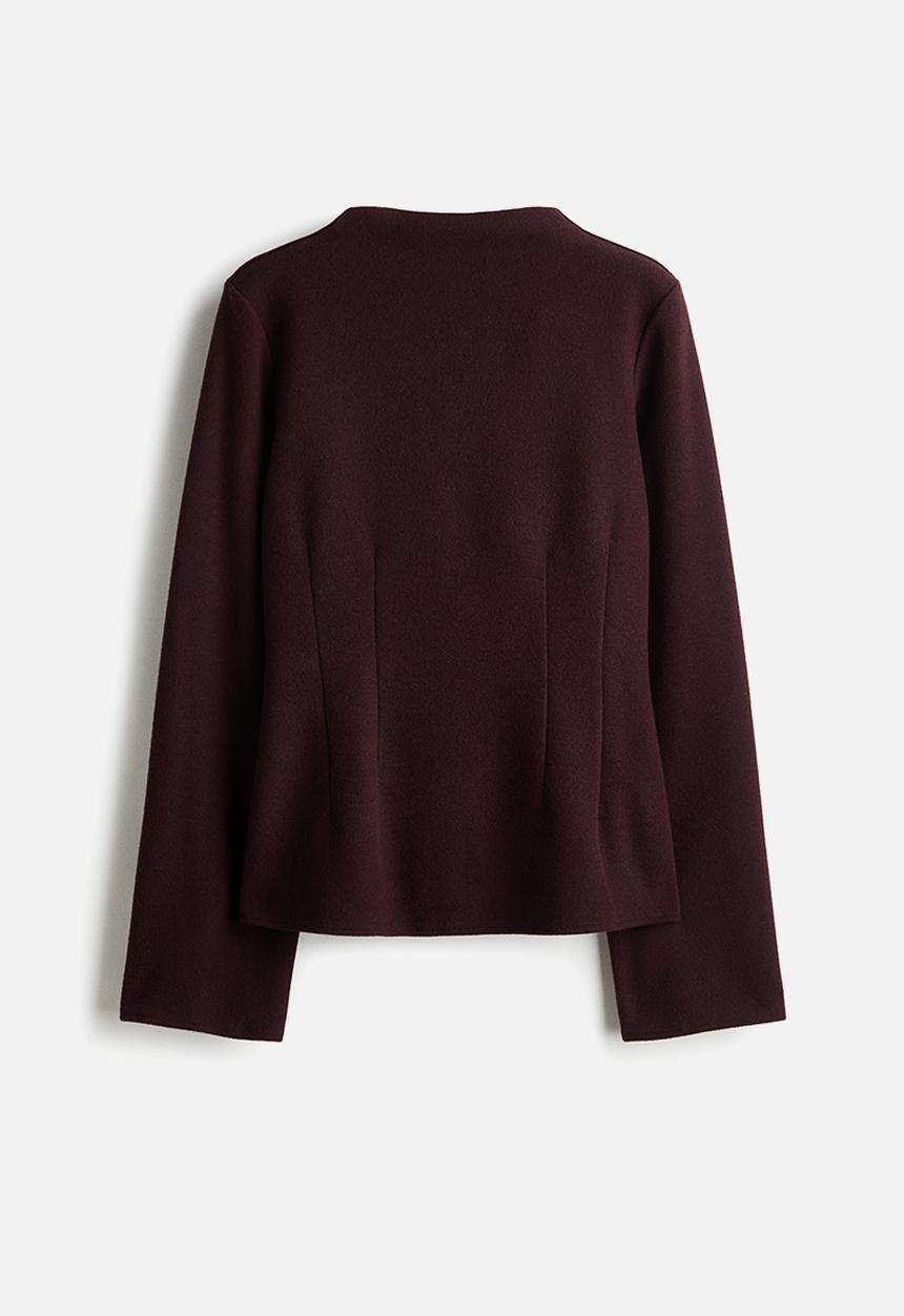 H&M - Waisted top - plum red