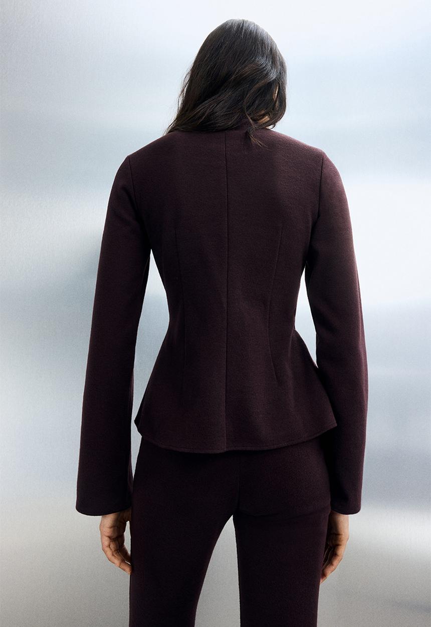 H&M - Waisted top - plum red