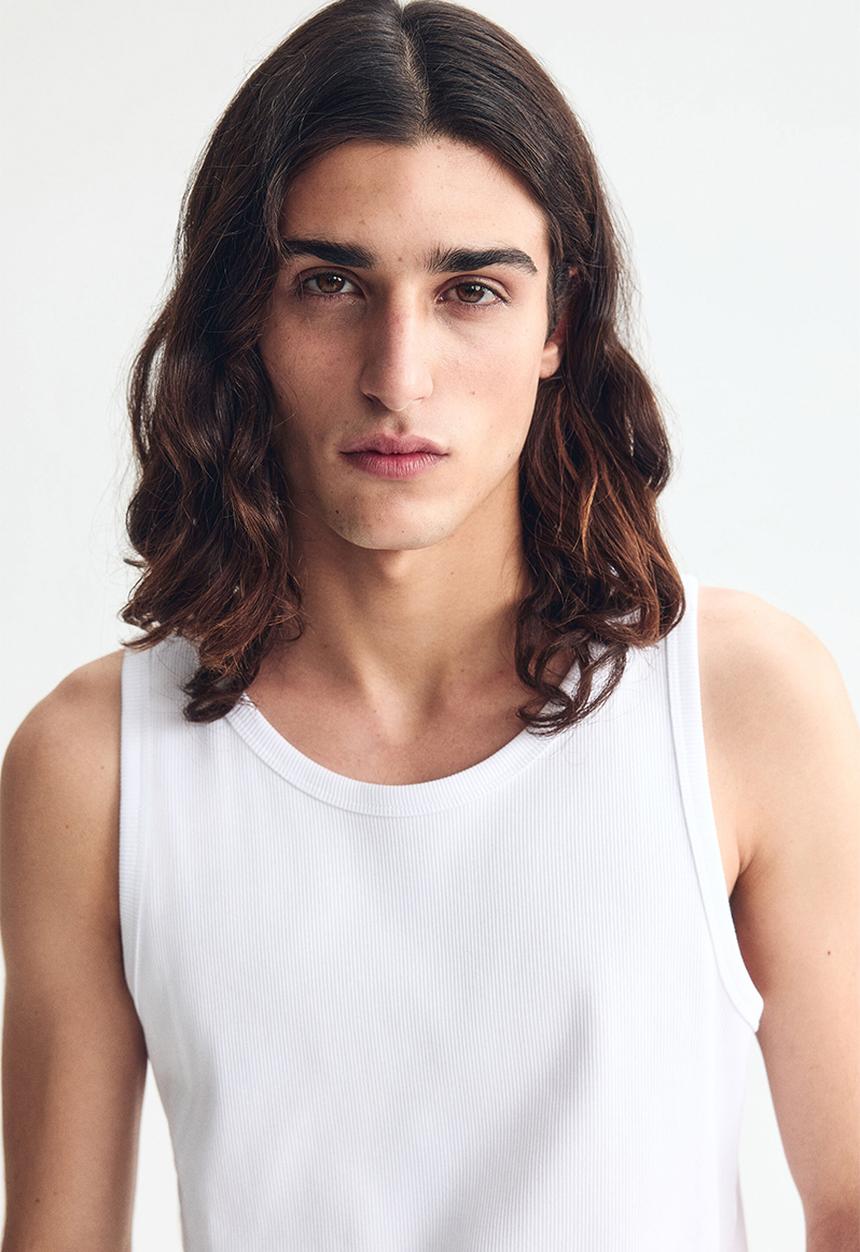 H&M - Slim fit ribbed vest top - white