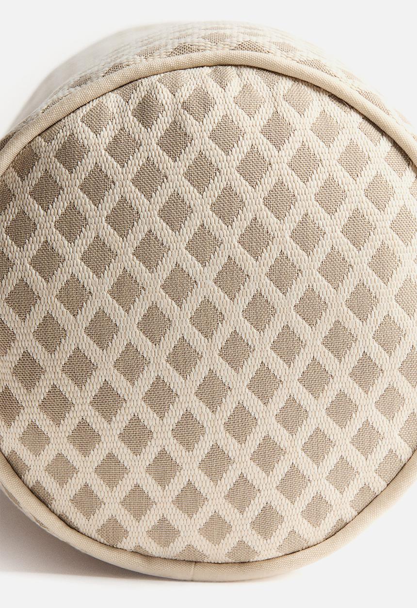 H&M - Jacquard-weave outdoor bolster - light beige/patterned