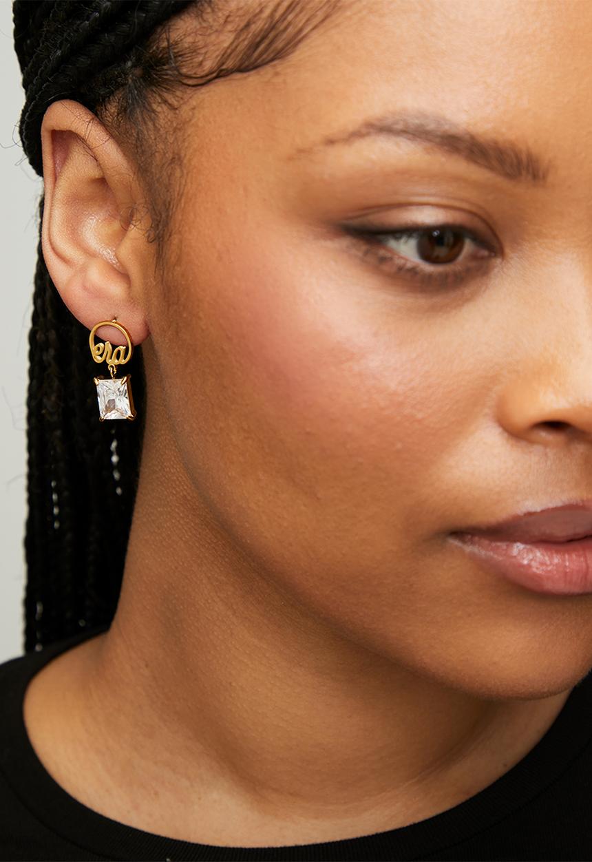 ERA by DJ Zinhle - ERA Square drop earrings - Gold
