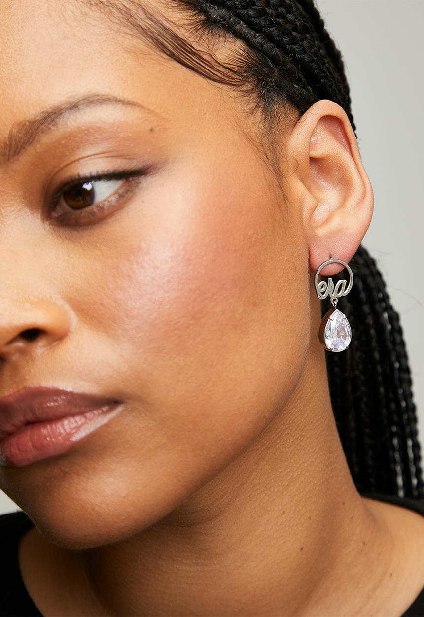 ERA by DJ Zinhle - ERA teardrop earrings - Silver
