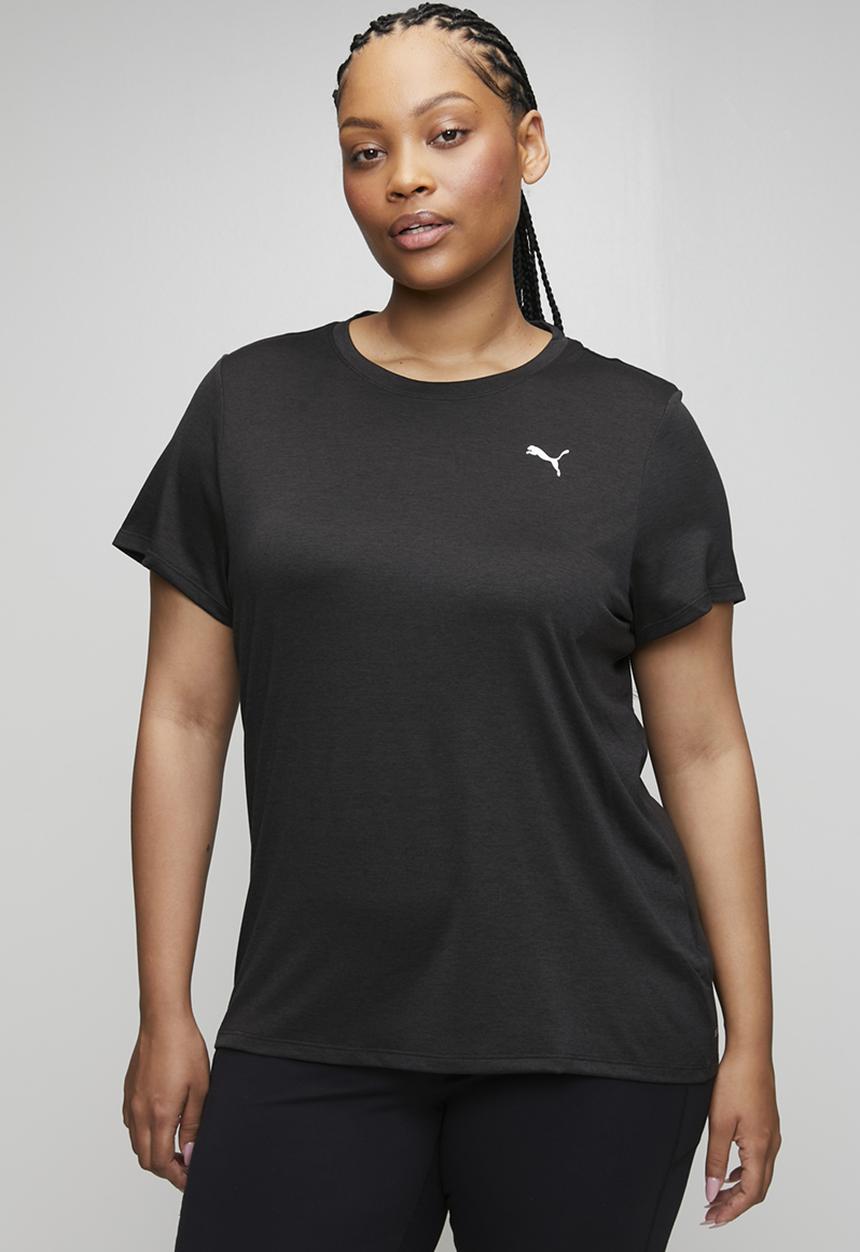 PUMA - Plus w tad essential heather tee - puma black heather