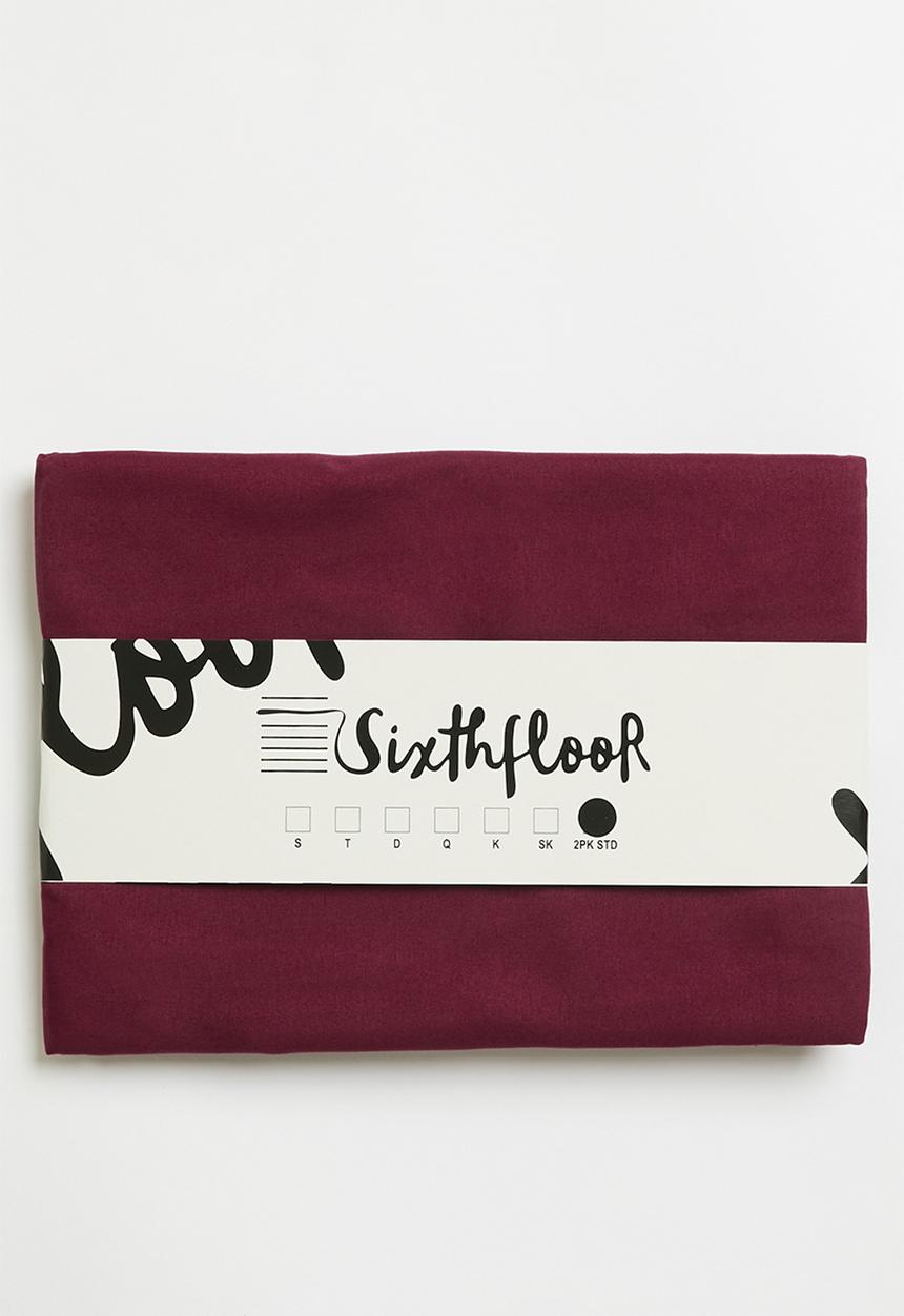 Sixth Floor - Recycled microfibre std pillowcase set - Burgundy
