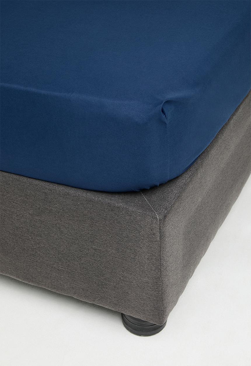 Sixth Floor - Recycled microfibre fitted sheet - Navy Peony