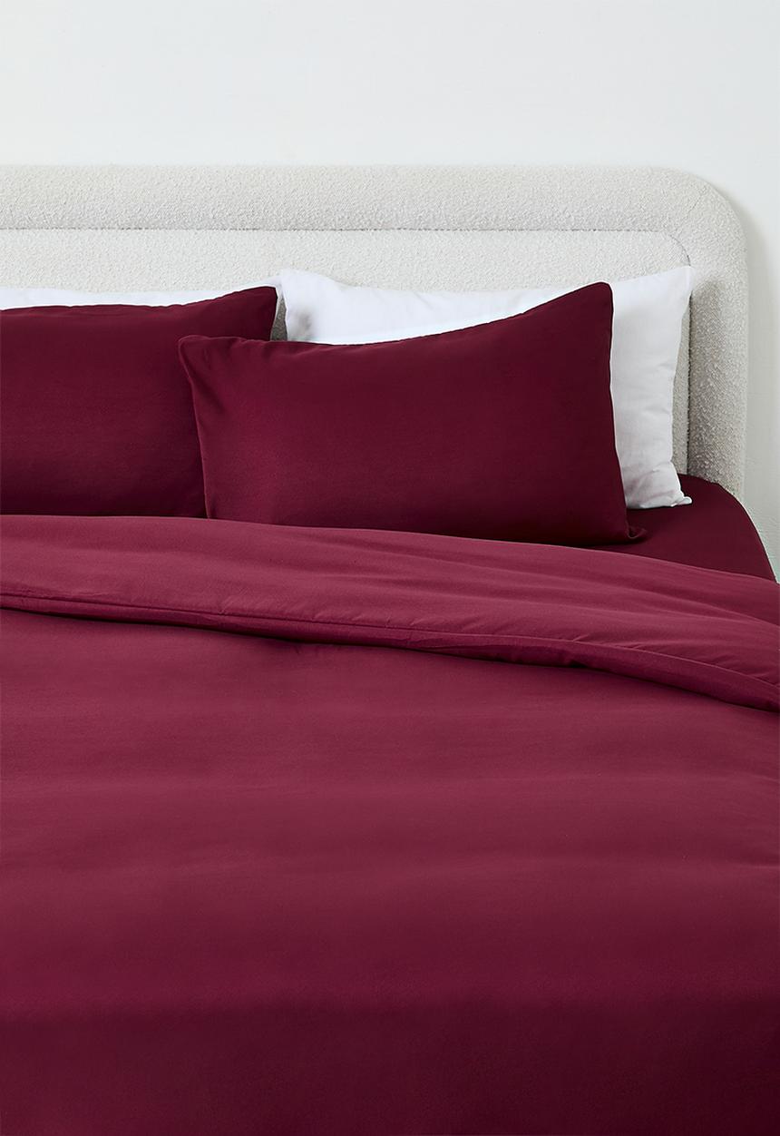 Sixth Floor - Recycled microfibre duvet set - Burgundy