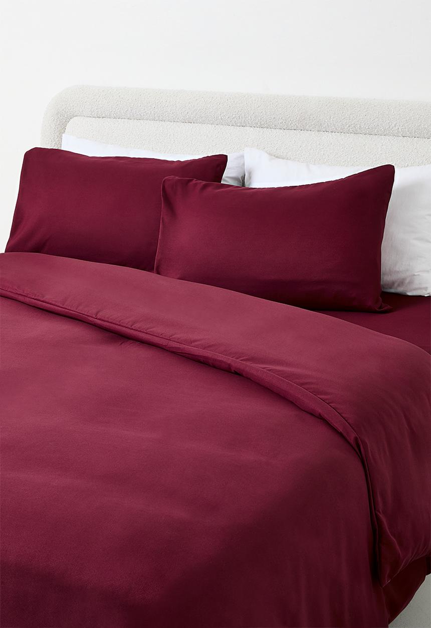 Sixth Floor - Recycled microfibre duvet set - Burgundy