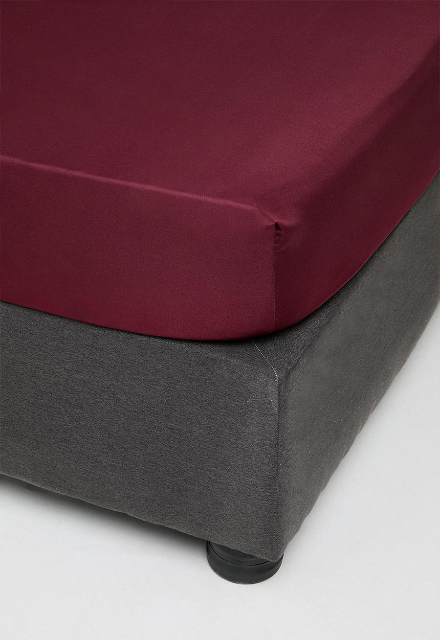 Sixth Floor - Recycled microfibre fitted sheet - Burgundy