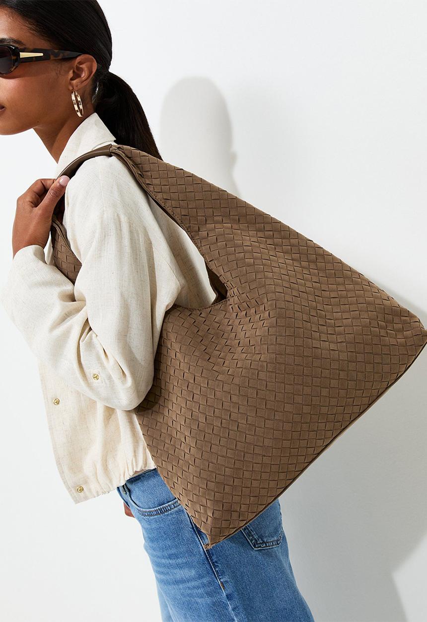 New Look - Suky Suedette Weave Hobo - Camel