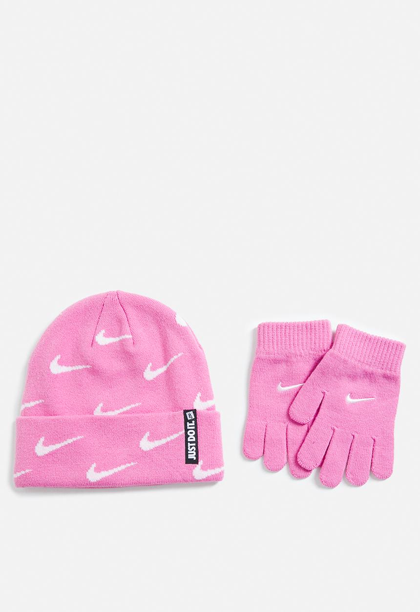 Nike - Nike swoosh repeat beanie set - magic flamingo