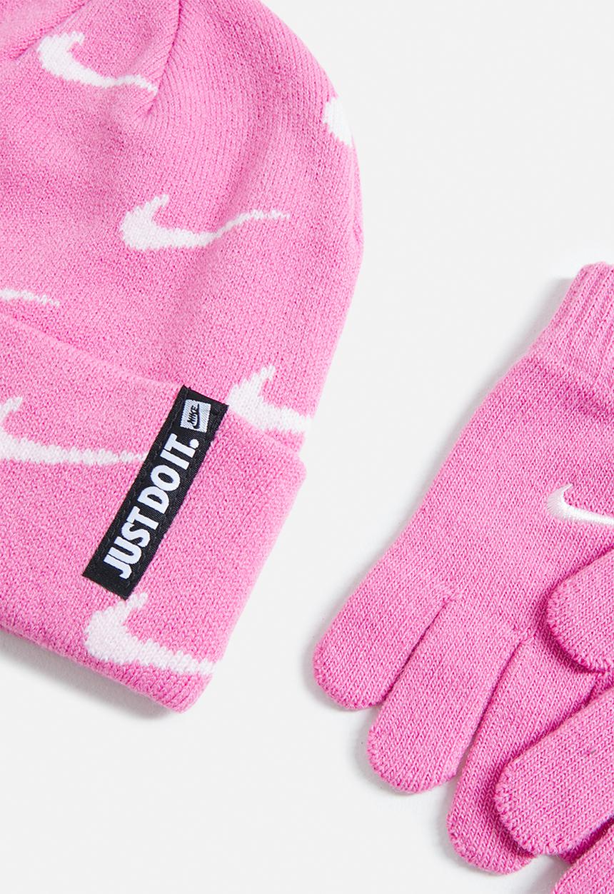 Nike - Nike swoosh repeat beanie set - magic flamingo