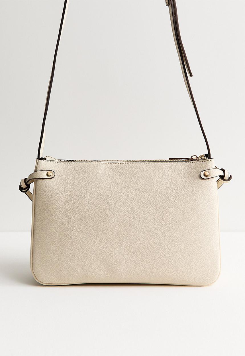 New Look - Triple Compartment Crossbody Bag - Cream