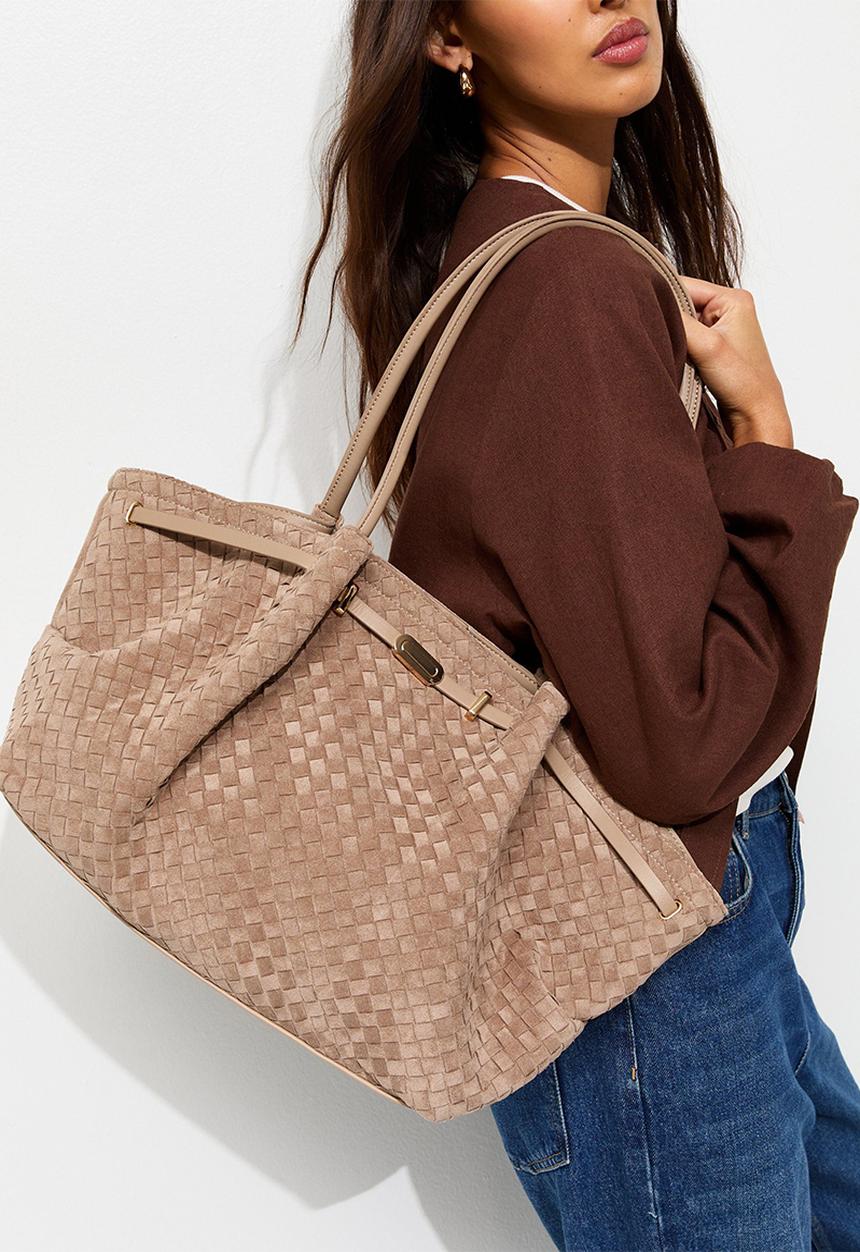 New Look - Soft Winged Slouch Tote - Mink