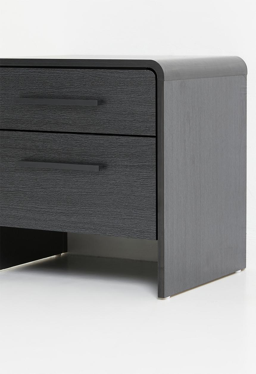 Sixth Floor - Millie 2 Drawer Bedside Table - Black