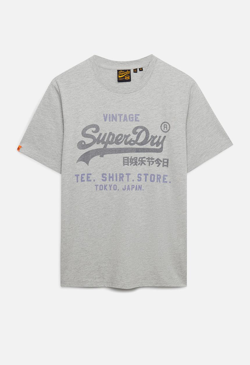 Superdry. - Vl Heritage Relaxed Tee - College Grey Marl