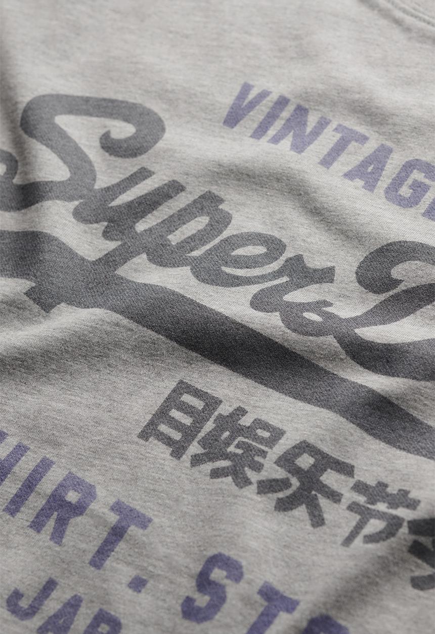 Superdry. - Vl Heritage Relaxed Tee - College Grey Marl