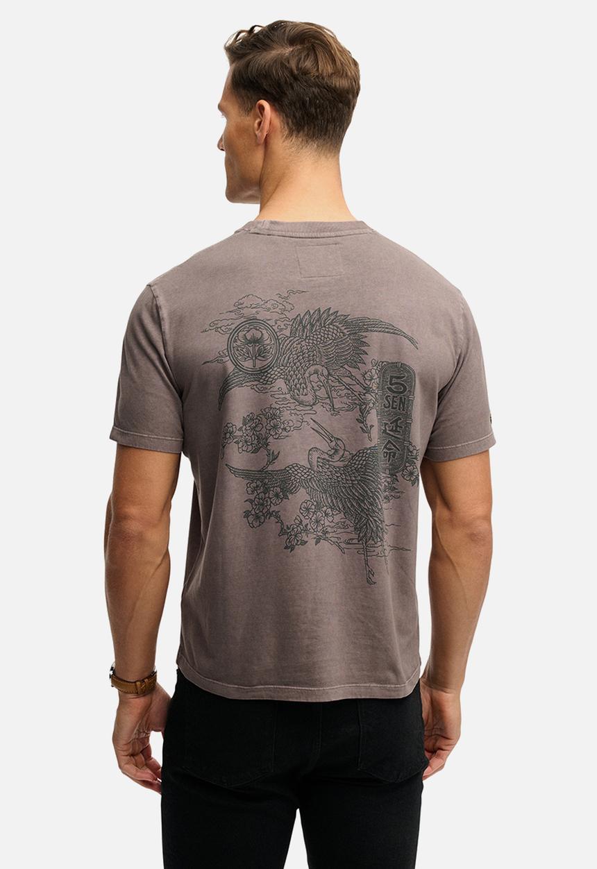 Superdry. - Tokyo Narrative Loose Tee - Dark Pebble Grey